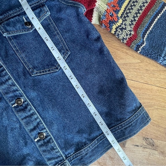 David Brooks Vintage Denim and Southwestern Sweater Jacket - Picture 11 of 12